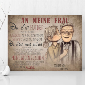 Valentinstagsgeschenk - Wandbild - Liebeserklärung an eine geliebte Frau