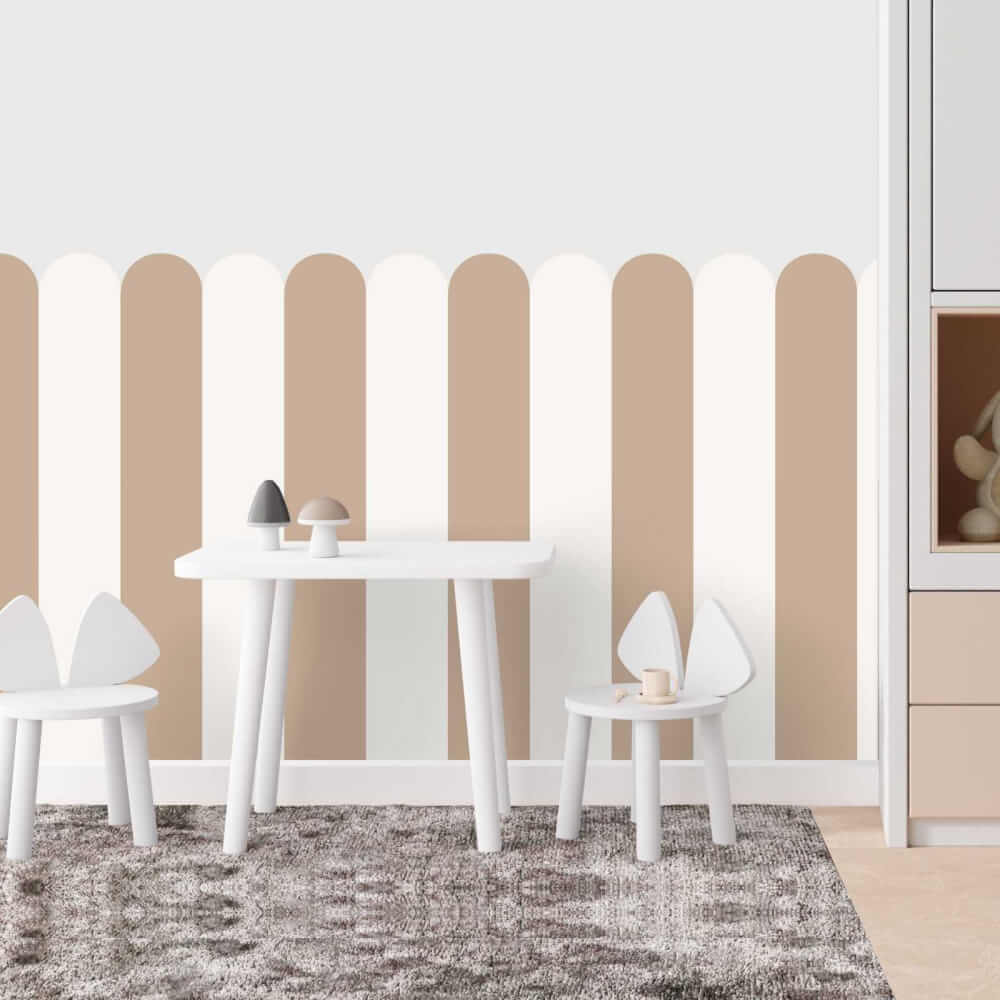 Textiltapete Bogen - Brown Beige (neutrales Beige - ideal zum Mischen und Kombinieren)