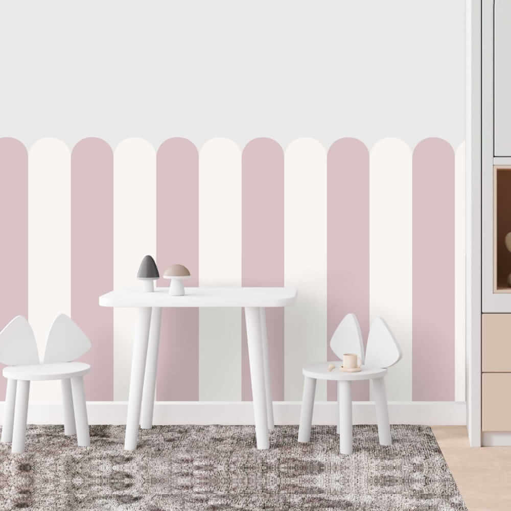 Wallpaper Bogen - Candy Rose (Verspieltes, süßes Rosa für Kinder)