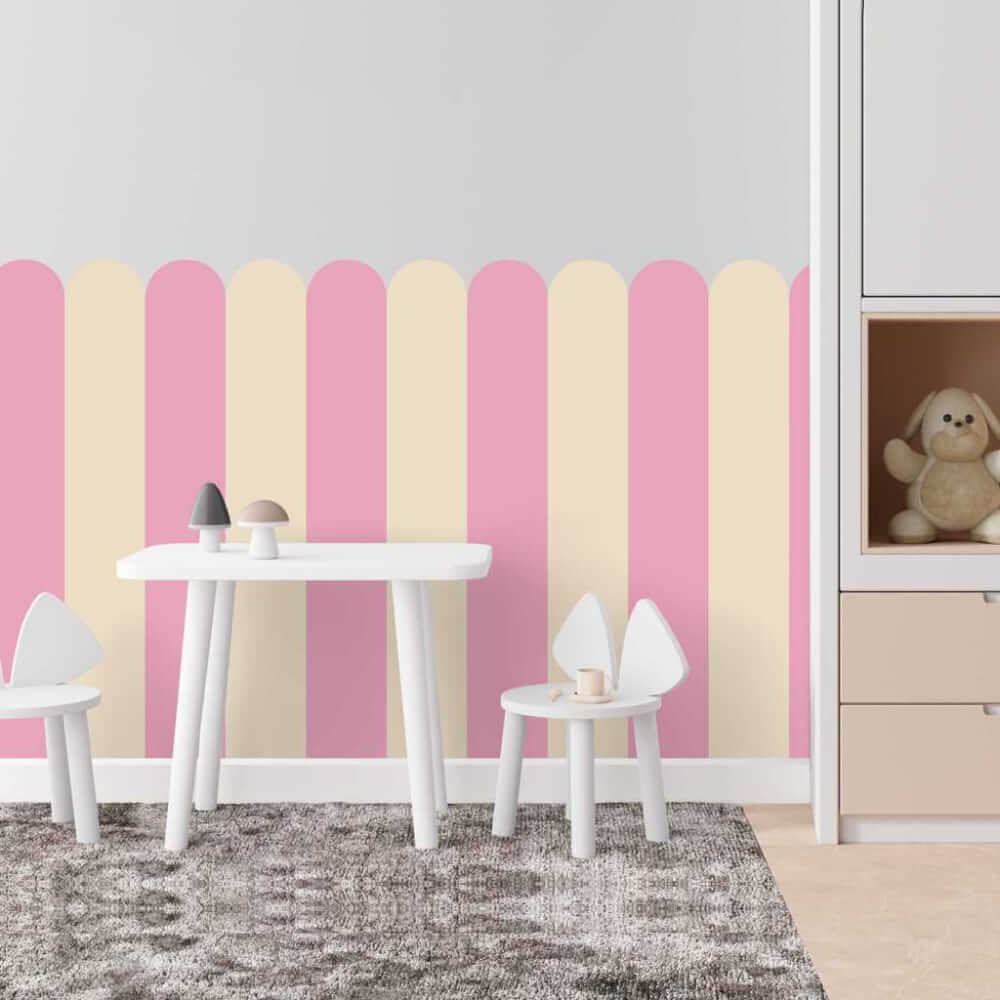 Wandaufkleber Bogen - Candy Dream (Verspieltes, süßes Rosa für Kinder)