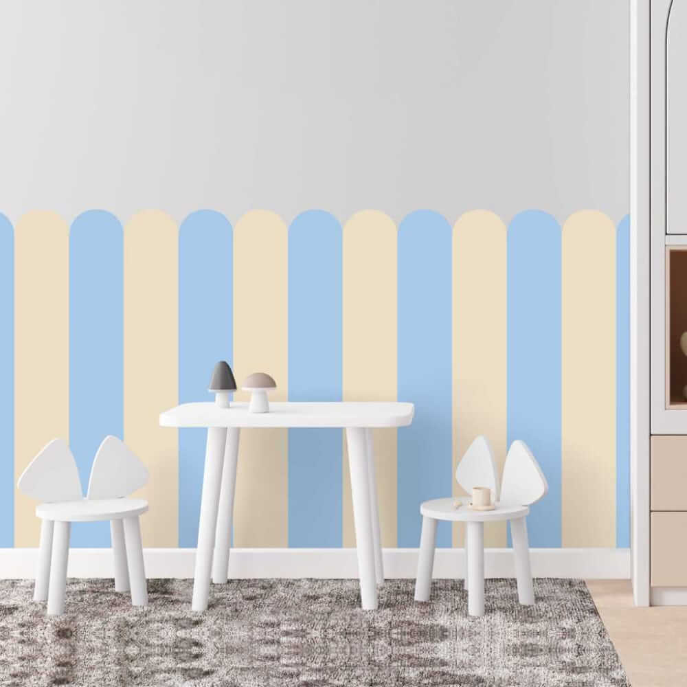 Wandaufkleber für Kinder Bogen - Blue Beige (neutral beige - blau)